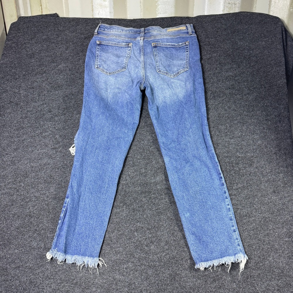 Cello Straight Jeans Womens 9 Blue Denim Cotton Stretch Distressed Frayed Hem